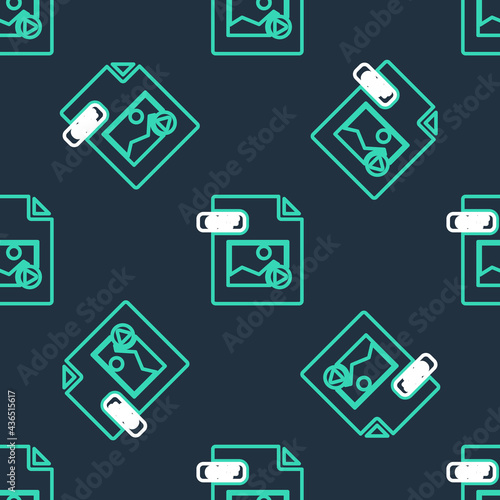 Line GIF file document. Download gif button icon isolated seamless pattern on black background. GIF file symbol. Vector