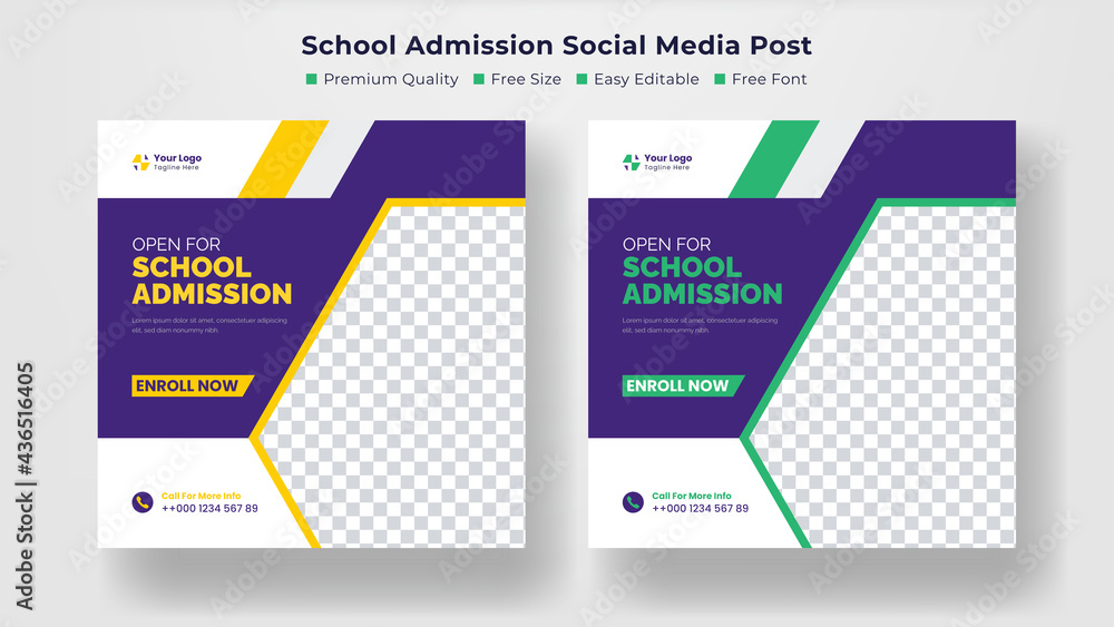 School Students Admission social media post, promotional discount Back to school admission social media post banner template Design.Back to School admission by social media Instagram,Facebook post kit School Students Admission social media post, promotional discount Back to school admission social media post banner template Design.Back to School admission by social media Instagram,Facebook post kit