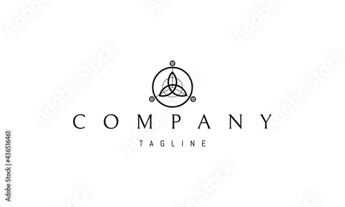 Vector logo on which an abstract image of a celtic pattern with a shamrock in a circle.