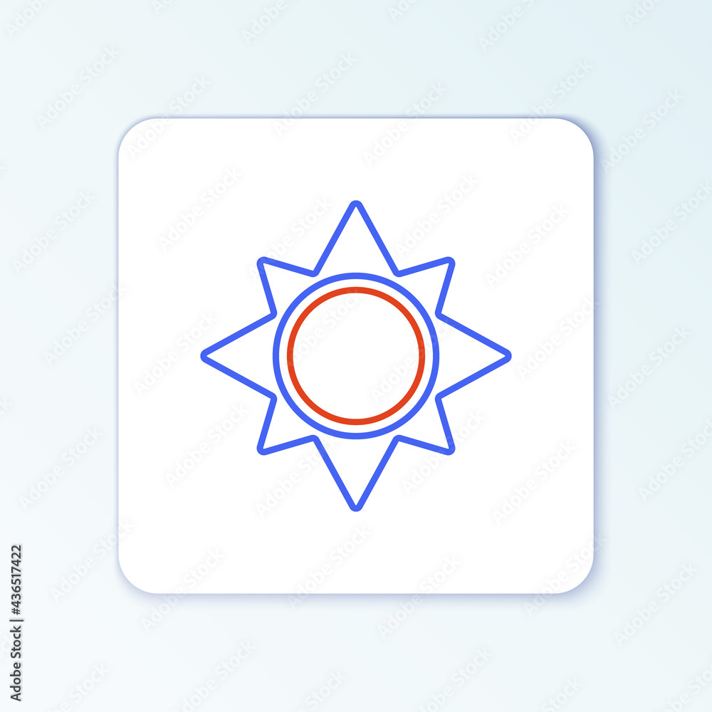 Line Sun icon isolated on white background. Colorful outline concept. Vector Line Sun icon isolated on white background. Colorful outline concept. Vector