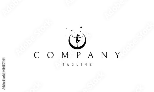 Vector logo on which an abstract image of the moon goddess.