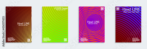 Minimal covers design. Colorful halftone gradients. Future geometric patterns.