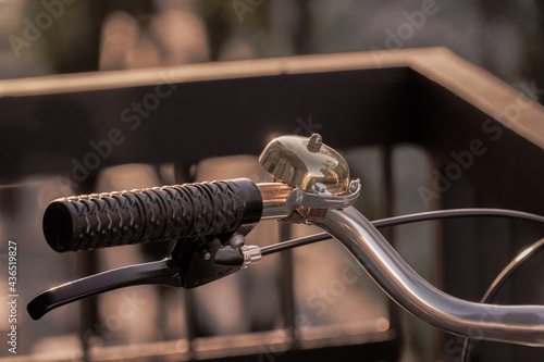 Bicycle handlebar under the sunlight
