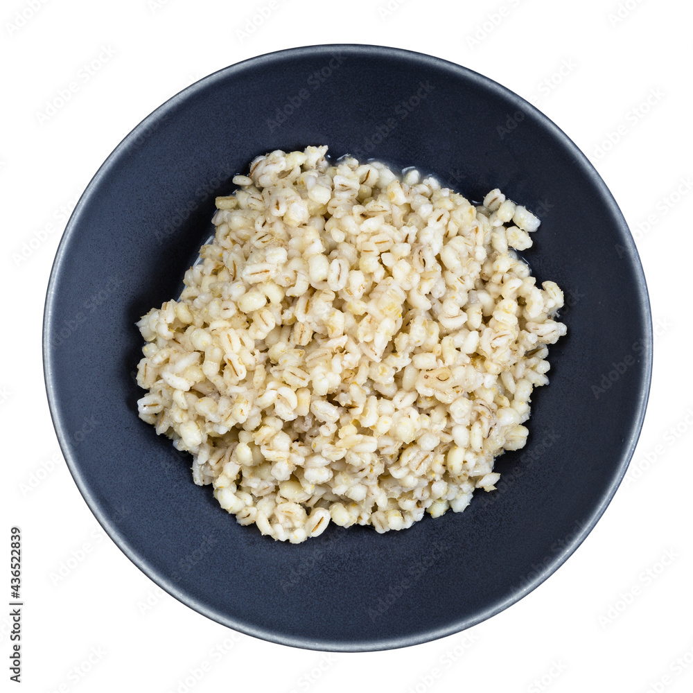 top view of cooked porridge from pearled barley top view of cooked porridge from pearled barley