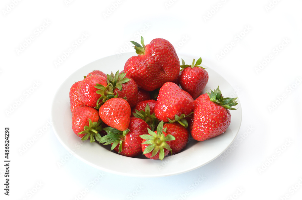strawberries on white background strawberries on white background