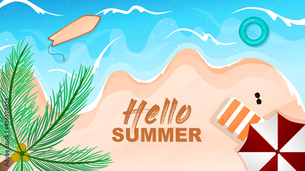 hello summer background vector
