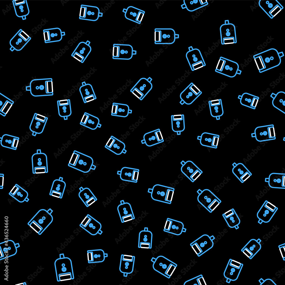Line Electric razor blade for men icon isolated seamless pattern on black background. Electric shaver. Vector Line Electric razor blade for men icon isolated seamless pattern on black background. Electric shaver. Vector