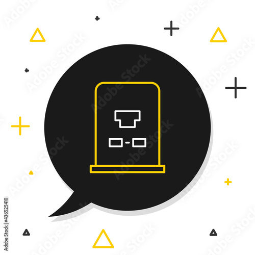 Line Tombstone with RIP written on it icon isolated on white background. Grave icon. Colorful outline concept. Vector