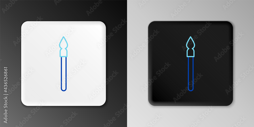 Line Medieval spear icon isolated on grey background. Medieval weapon. Colorful outline concept. Vector Line Medieval spear icon isolated on grey background. Medieval weapon. Colorful outline concept. Vector