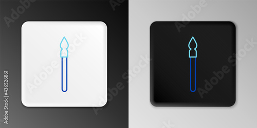 Line Medieval spear icon isolated on grey background. Medieval weapon. Colorful outline concept. Vector