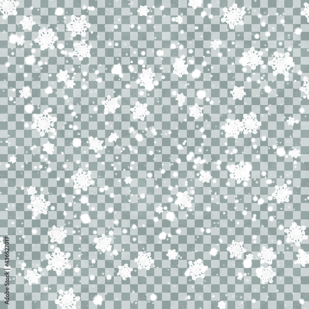 Falling snow. Snowflakes, snowfall. Celebration Banner for Christmas and New Year . Winter backdrop.