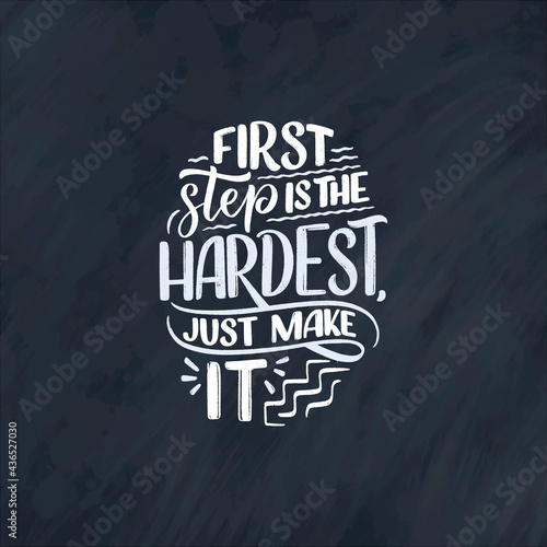 Hand drawn lettering quote in modern calligraphy style about business motivation. Inspiration slogan for print and poster design. Vector