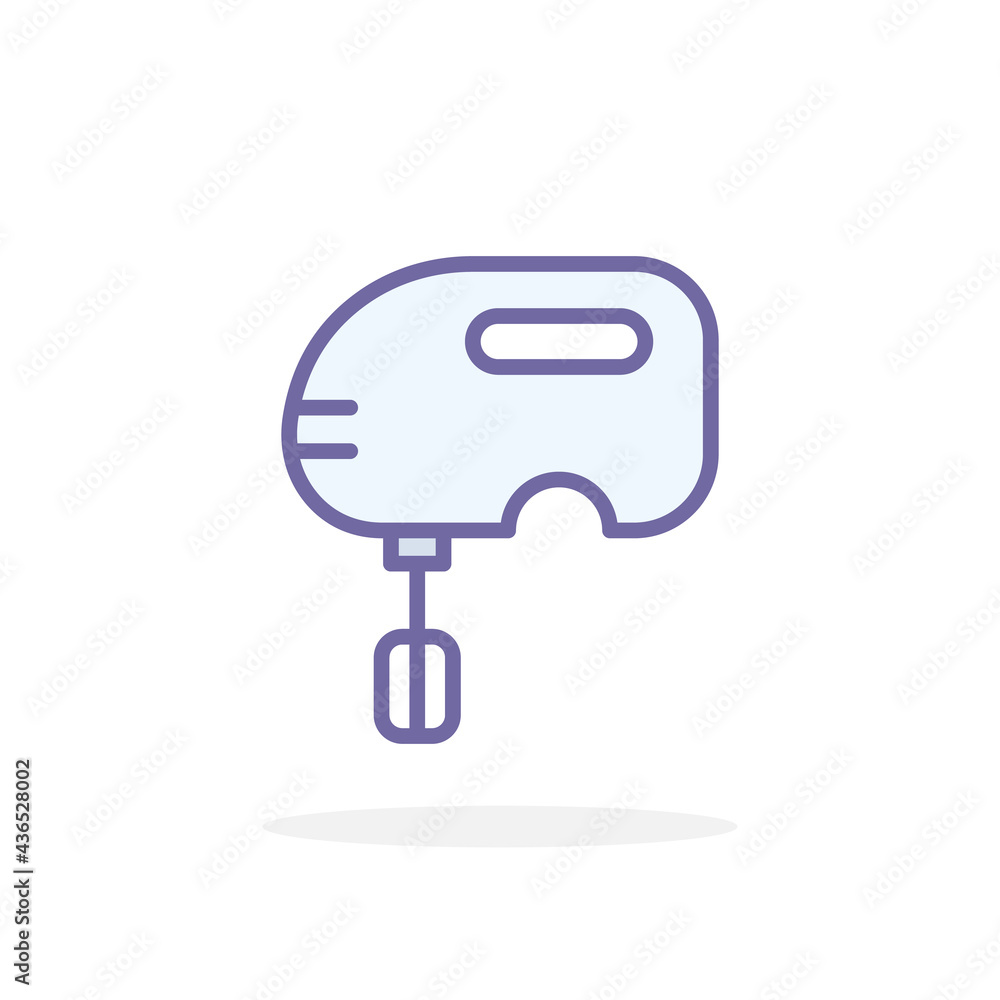 Hand mixer icon in filled outline style. Hand mixer icon in filled outline style.
