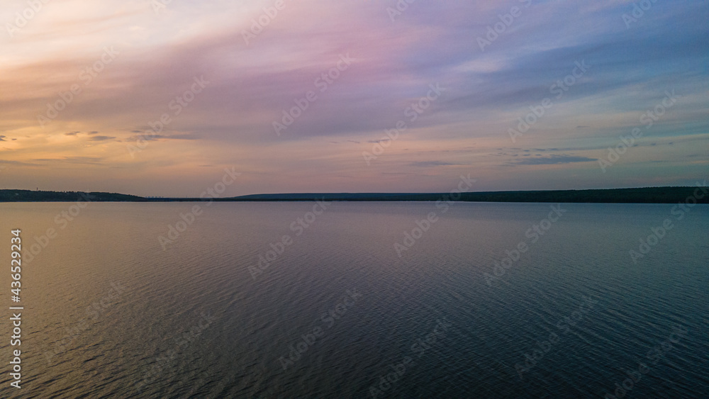 aerial survey of the reservoir in the Penza region