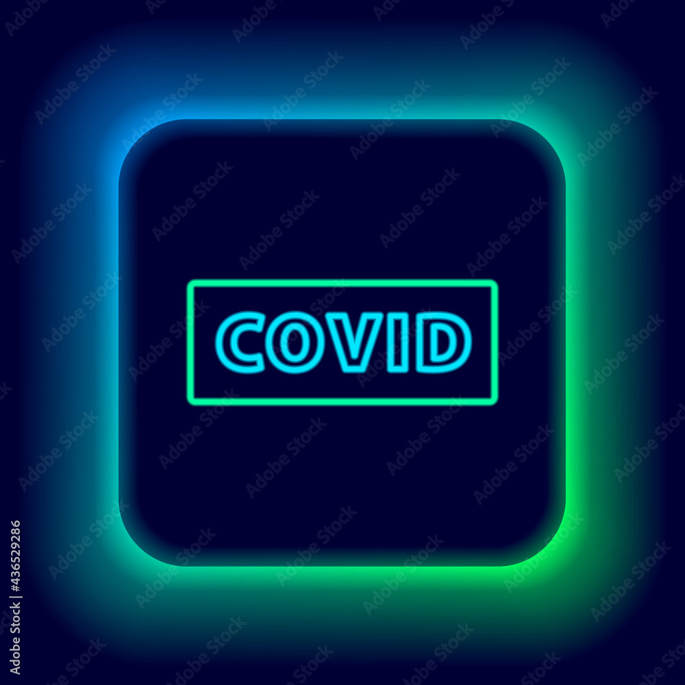 Glowing neon line Corona virus covid-19 icon isolated on black background. Bacteria and germs, cell cancer, microbe, fungi. Colorful outline concept. Vector Glowing neon line Corona virus covid-19 icon isolated on black background. Bacteria and germs, cell cancer, microbe, fungi. Colorful outline concept. Vector
