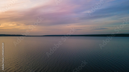 aerial survey of the reservoir in the Penza region