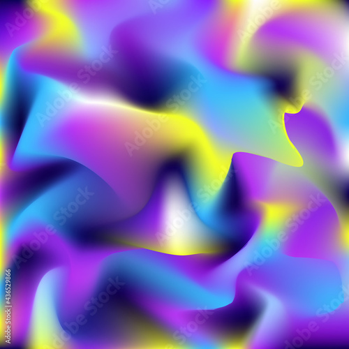 Abstract blurred yellow purple blue background. Soft light gradient background with place for text. Vector illustration for your graphic design, banner, poster.Abstract liquid banner, liquid art textu