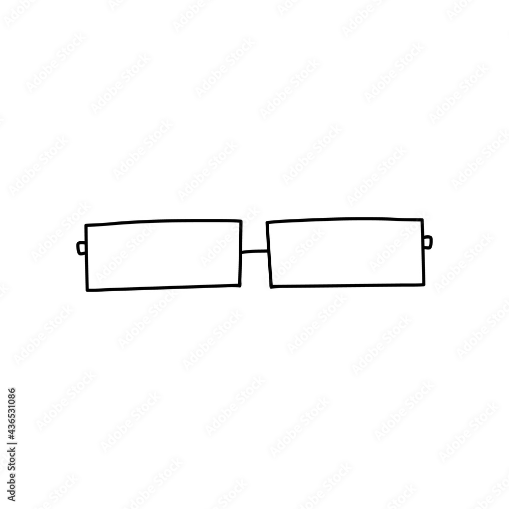 Hand drawn cute and trendy vector clipart of sunglasses for summer against bright sun, ultraviolet. Stylized illustration with hand drawn outline isolated. For sticker, scrapbook, fabric, social media Hand drawn cute and trendy vector clipart of sunglasses for summer against bright sun, ultraviolet. Stylized illustration with hand drawn outline isolated. For sticker, scrapbook, fabric, social media