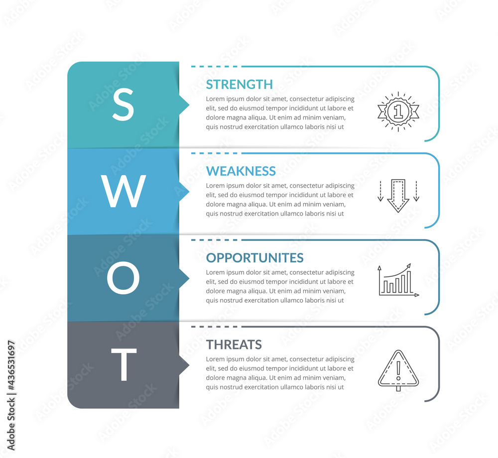 SWOT analysis diagram, infographic template Stock Vector Adobe Stock