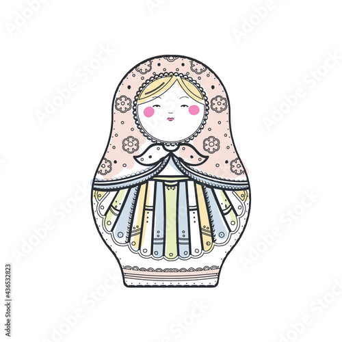 russian nesting doll  vector illustration