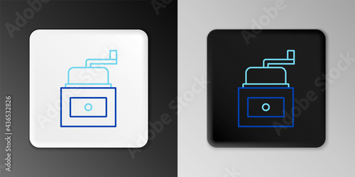 Line Manual coffee grinder icon isolated on grey background. Colorful outline concept. Vector