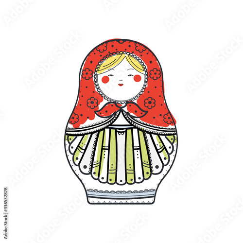 russian nesting doll  vector illustration
