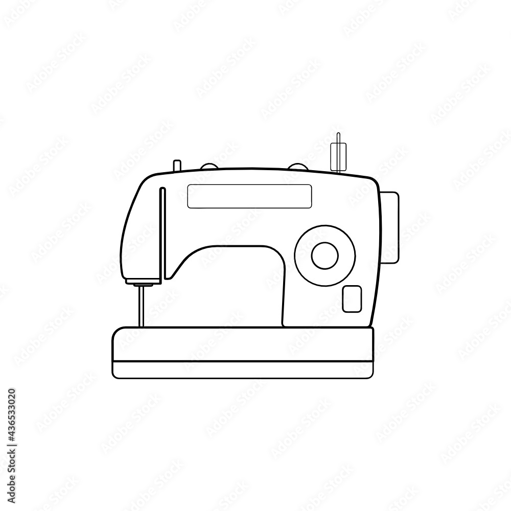 sewing machine outline vector illustration
