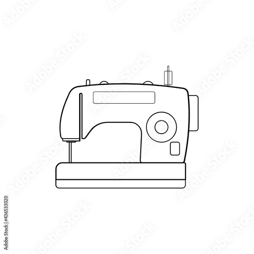 sewing machine outline vector illustration