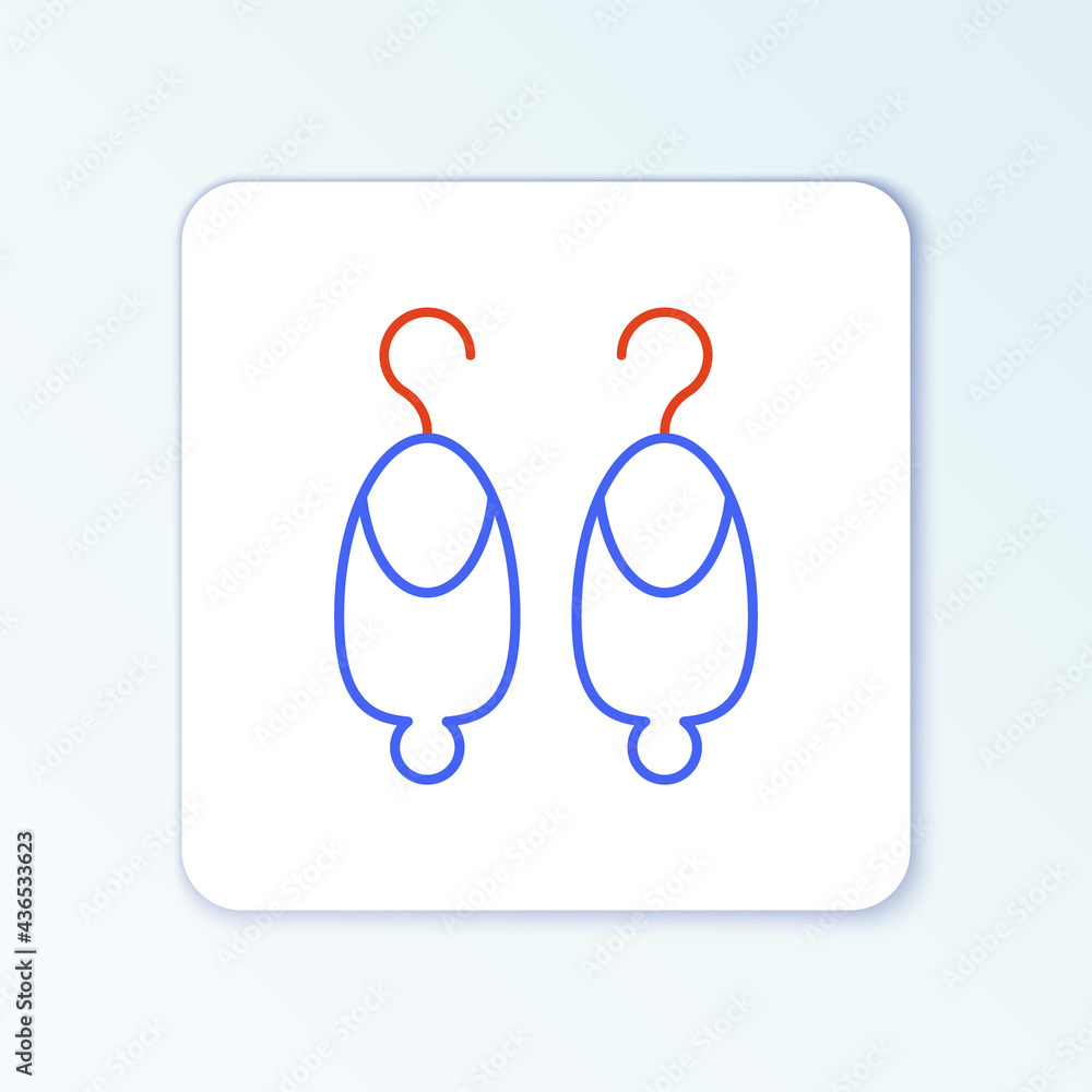 Line Earrings icon isolated on white background. Jewelry accessories. Colorful outline concept. Vector Line Earrings icon isolated on white background. Jewelry accessories. Colorful outline concept. Vector