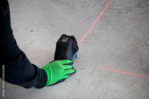 laser rangefinder device on construction site photo