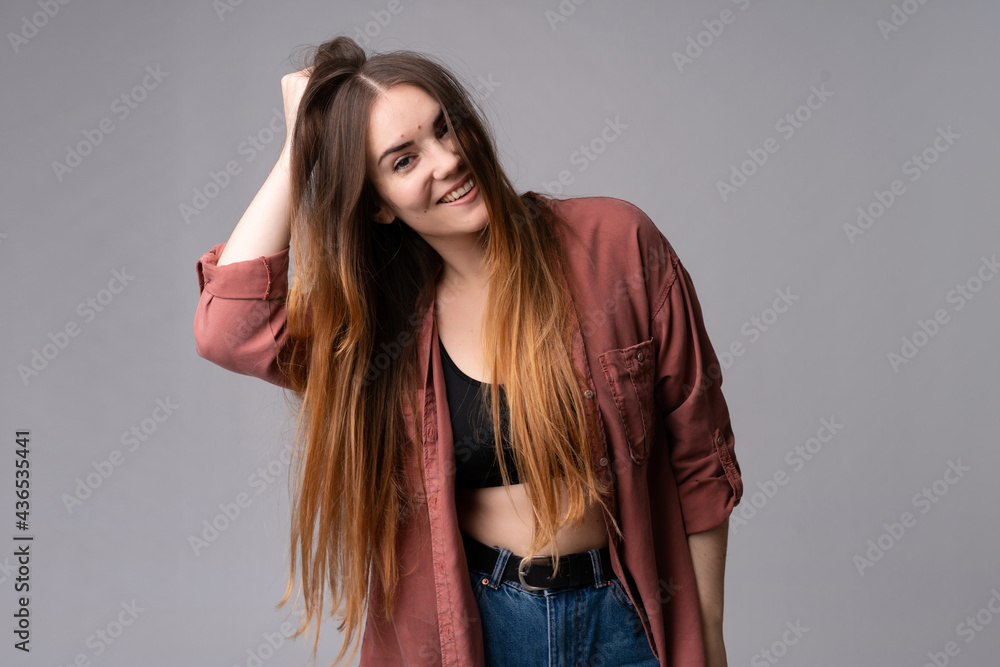 Young caucasian woman posing in studio Young caucasian woman posing in studio