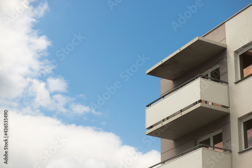Balconies against the blue sky