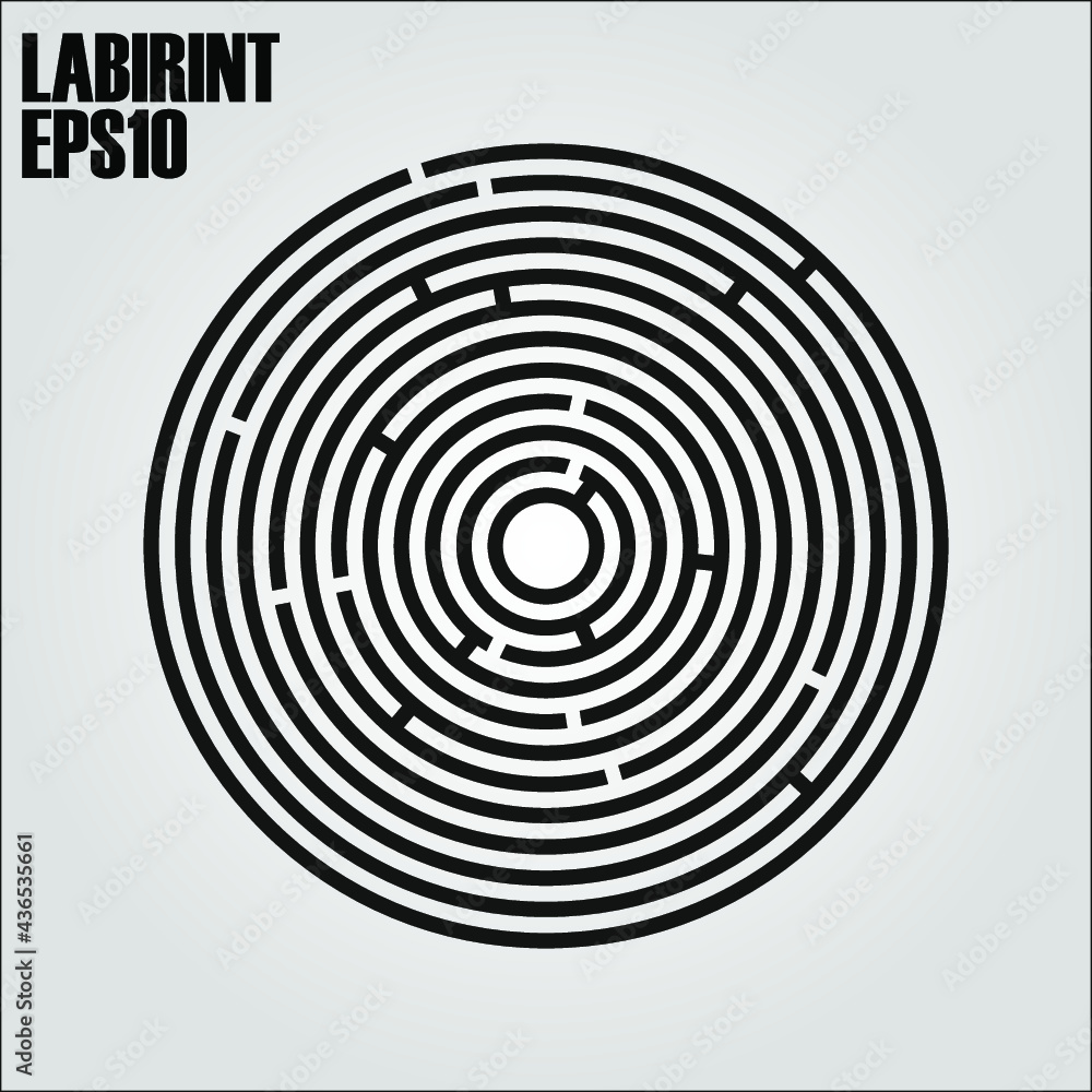 Round labyrinth on a white background Round labyrinth on a white background