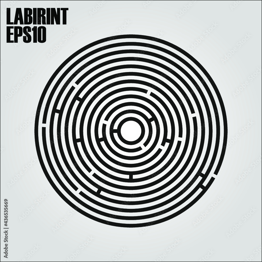 Round labyrinth on a white background Round labyrinth on a white background