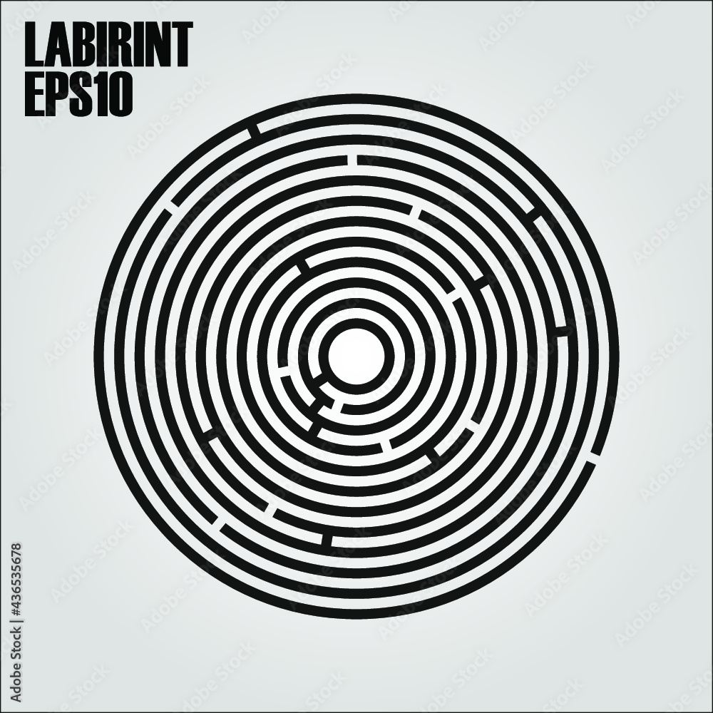 Round labyrinth on a white background Round labyrinth on a white background