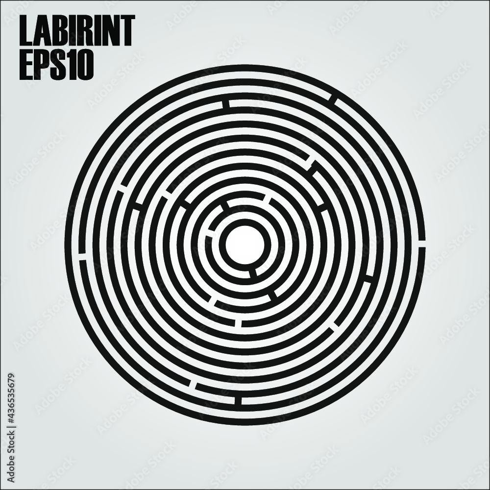 Round labyrinth on a white background Round labyrinth on a white background