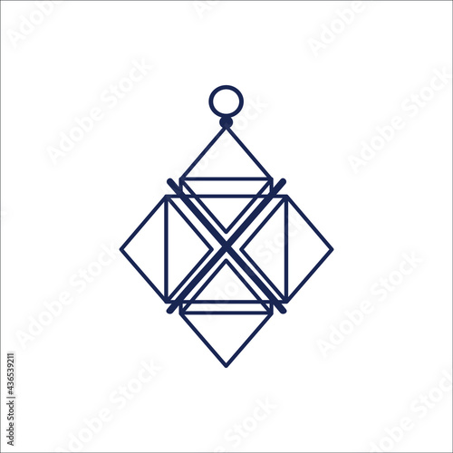 Native American Indian amulets isolated on white background. Boho style decoration. Vector illustration