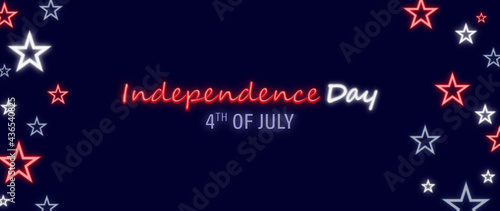 US Independence Day Neon Stars