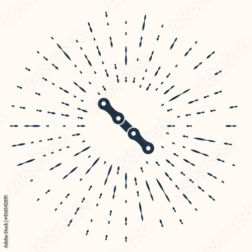 Grey Car chain icon isolated on beige background. Abstract circle random dots. Vector