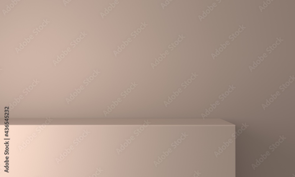 Empty shelf on brown wall. 3d rendering Empty shelf on brown wall. 3d rendering