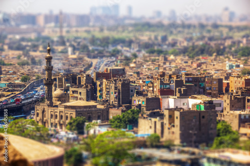 Cairo mosque tilt-shift