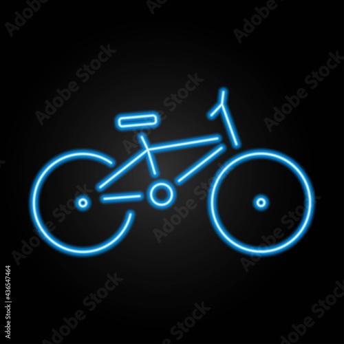 Bicycle neon sign, modern glowing banner design, colorful trend of modern design on black background. Vector illustration.