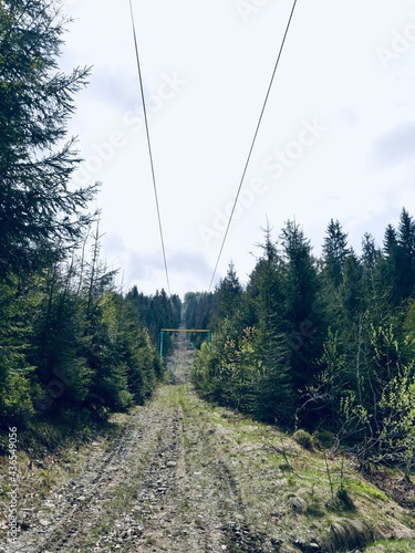 lift trace at Ukrainian Carpathians, near Pylypets village