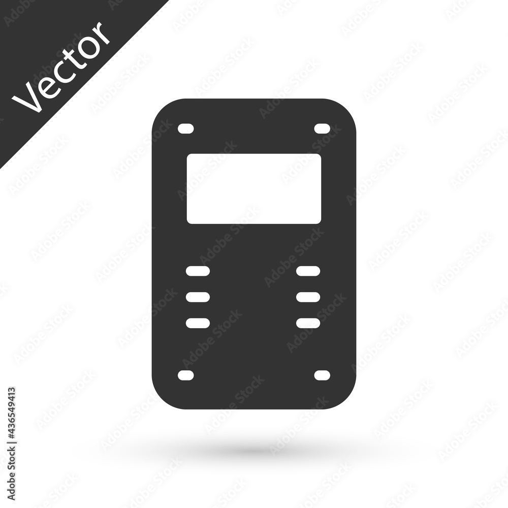 Grey Police assault shield icon isolated on white background. Vector Grey Police assault shield icon isolated on white background. Vector
