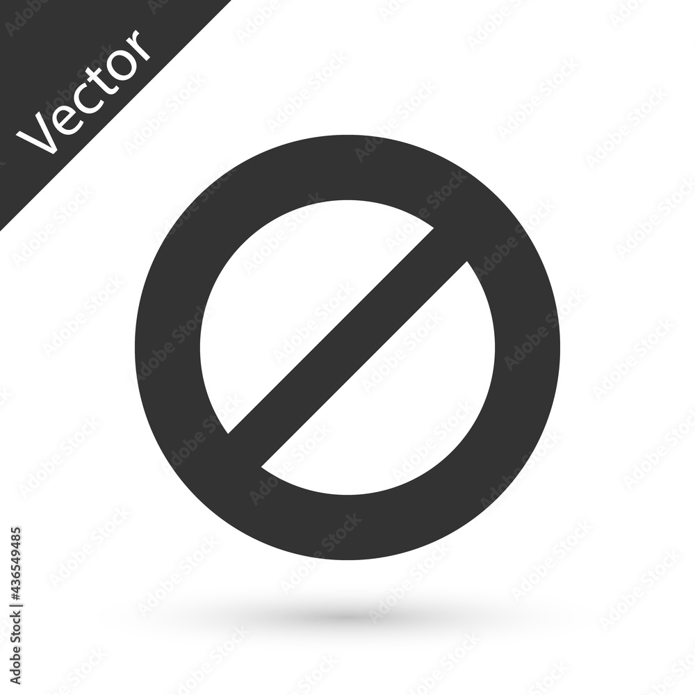 Grey Ban icon isolated on white background. Stop symbol. Vector Grey Ban icon isolated on white background. Stop symbol. Vector