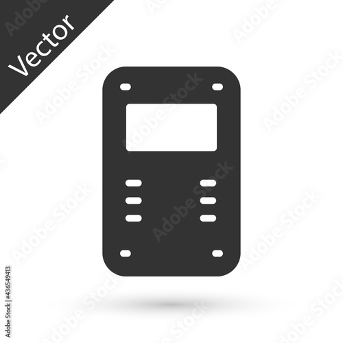 Grey Police assault shield icon isolated on white background. Vector