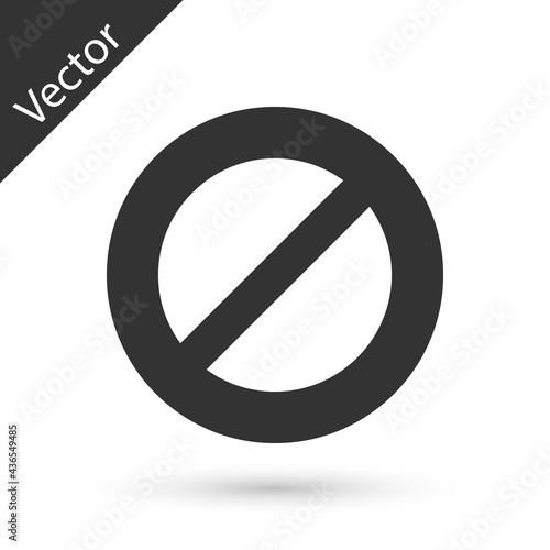 Grey Ban icon isolated on white background. Stop symbol. Vector