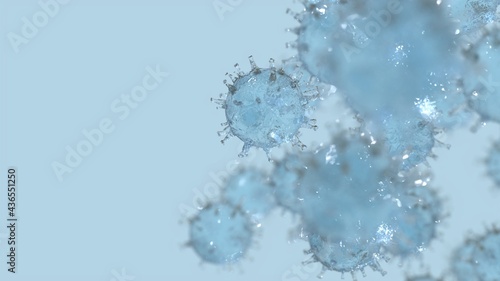 the image of viruses in transparent material on a laconic background concept of microbiology and disease © evgeniy