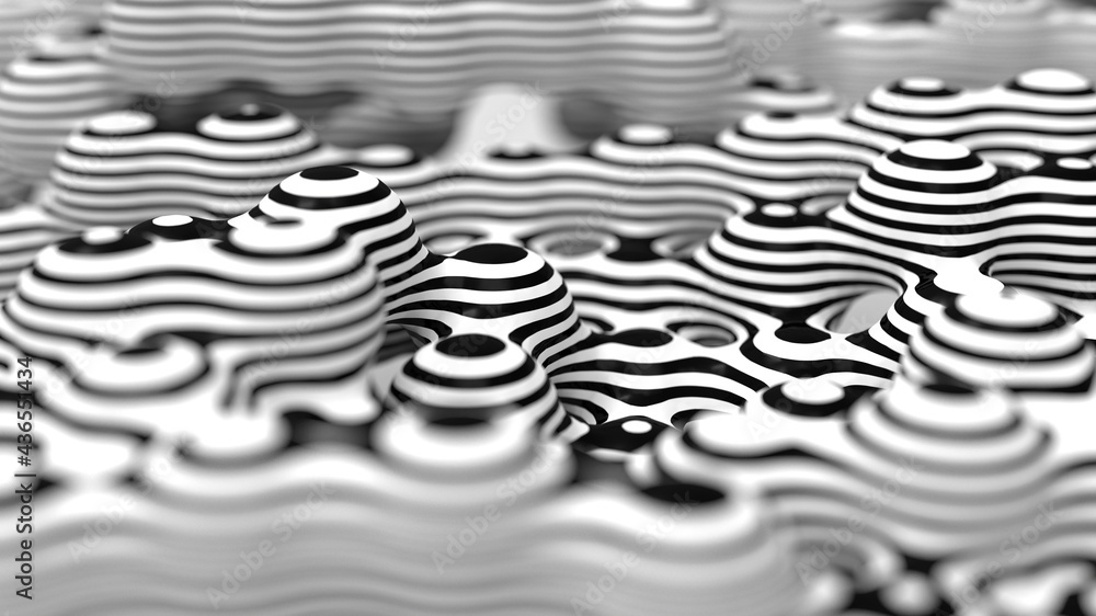 volumetric metamorphosis in black and white stripes volumetric metamorphosis in black and white stripes