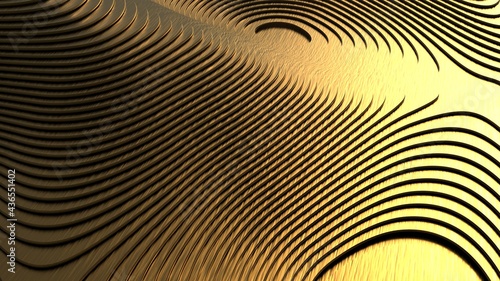 geometric shapes of complex shape golden material